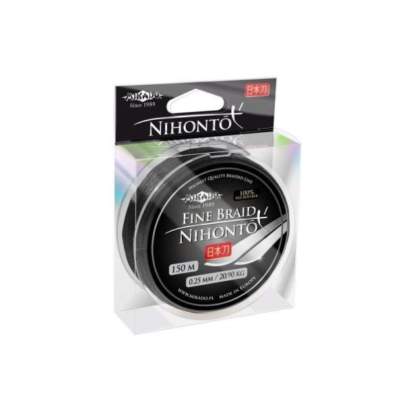 Mikado Nihonto Fine 0,16mm 15m Zwarte Gevlochten Onderlijn